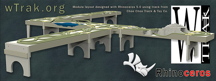 sample layout modeled using Rhino 5.0 and Choo Choo Track